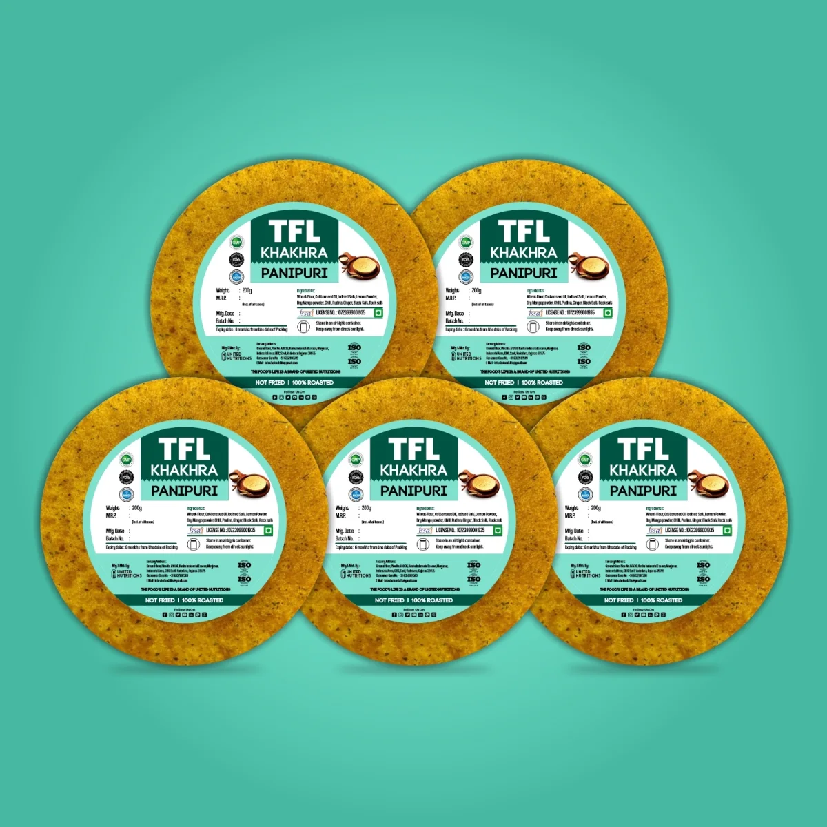 Panipuri Khakhra Pack of 5 (200gm x 5) — view 2