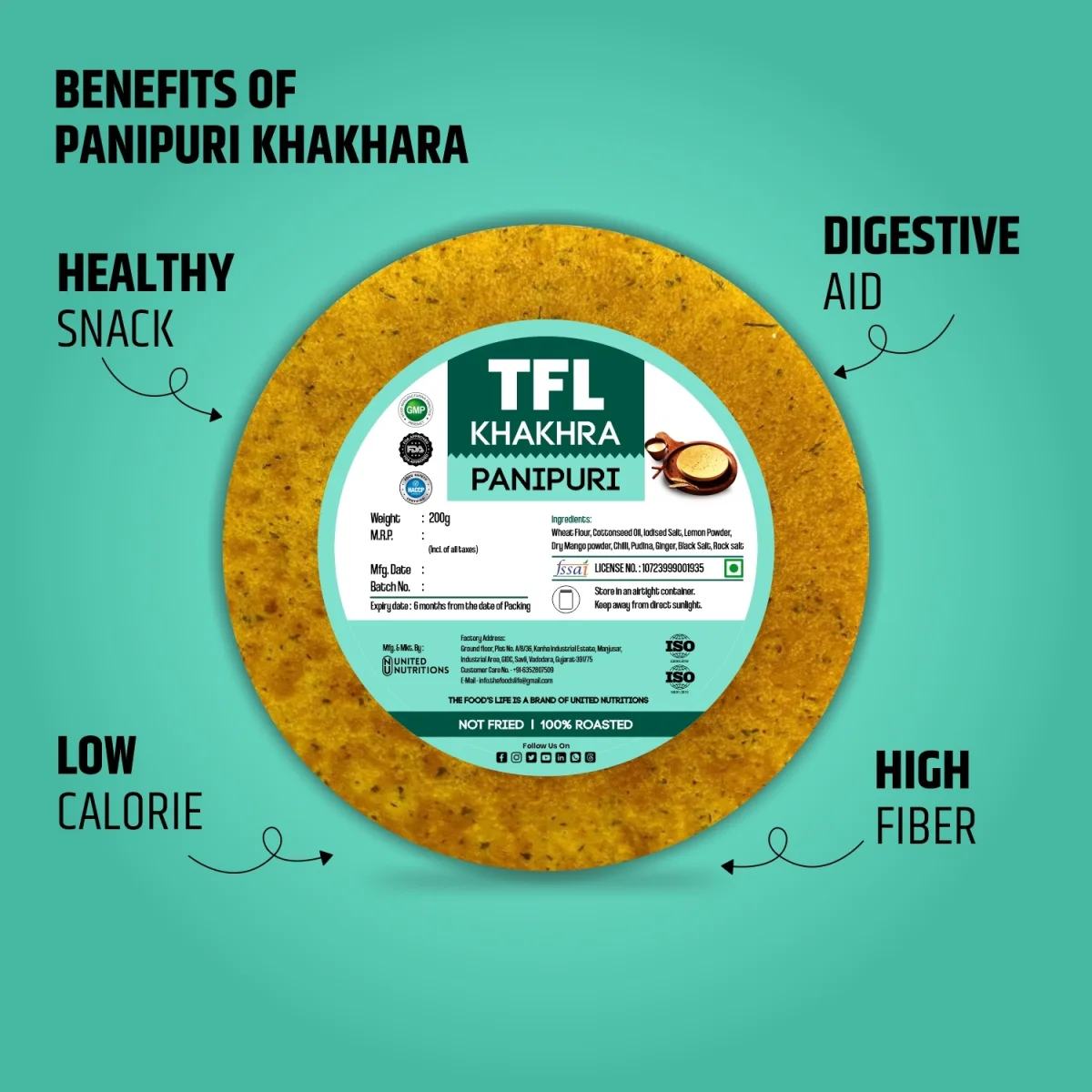 Panipuri Khakhra Pack of 5 (200gm x 5) — view 3