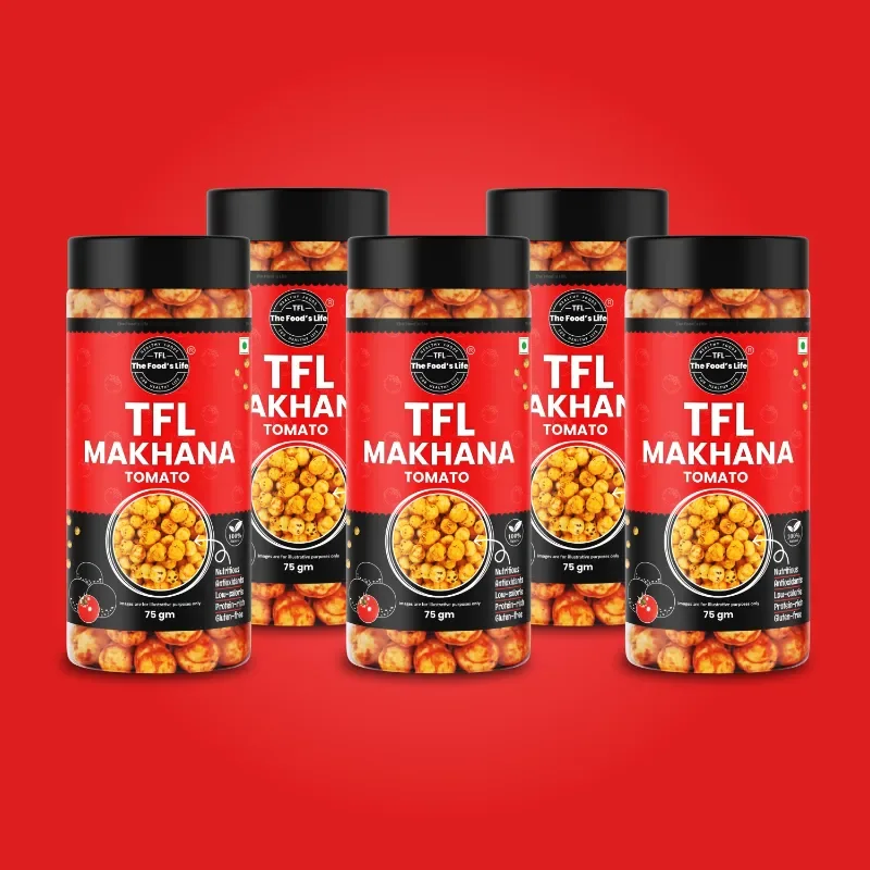 Tangy Tomato Makhana 75g (Pack of 5) – Flavoured Fox Nuts Value Pack
